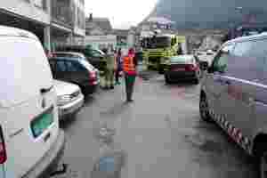 Brannutrykking i Volda sentrum