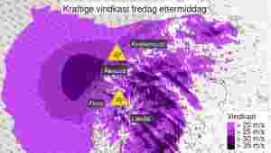 Kraftig vind skaper utfordringar for ferja Hareid-Sulesund