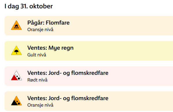 Vi får søkkvåte dagar: Varslar 60 mm nedbør