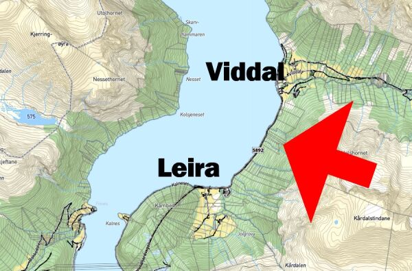 Stenger vegen mellom Leira og Viddal i kveld