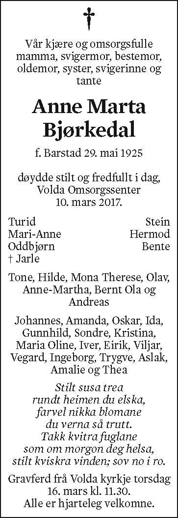 Anne Marta Bjørkedal