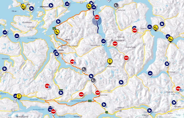 Stengde vegar i Volda og Ørsta