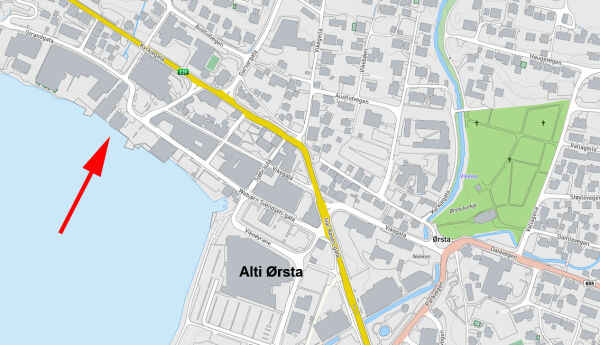 Brann på bad i Strandgata