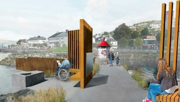 Fjordportal og fyrlykt på moloen
