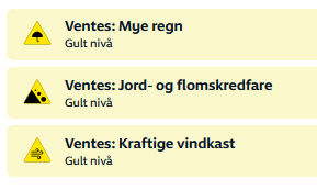 Varslar mykje regn