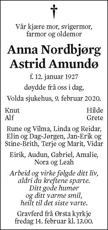 Anna Nordbjørg Astrid Amundø