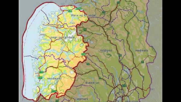 Vestlandsregion frå Hordaland til Sunnmøre