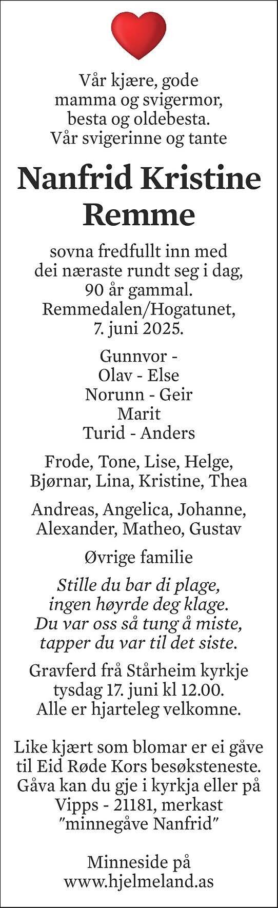 Nanfrid Kristine Remme
