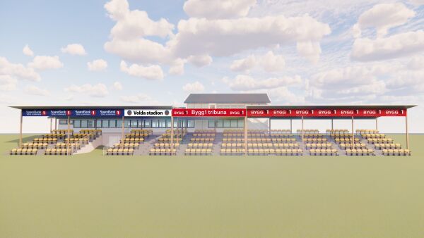 Utvida tribune på Volda stadion
