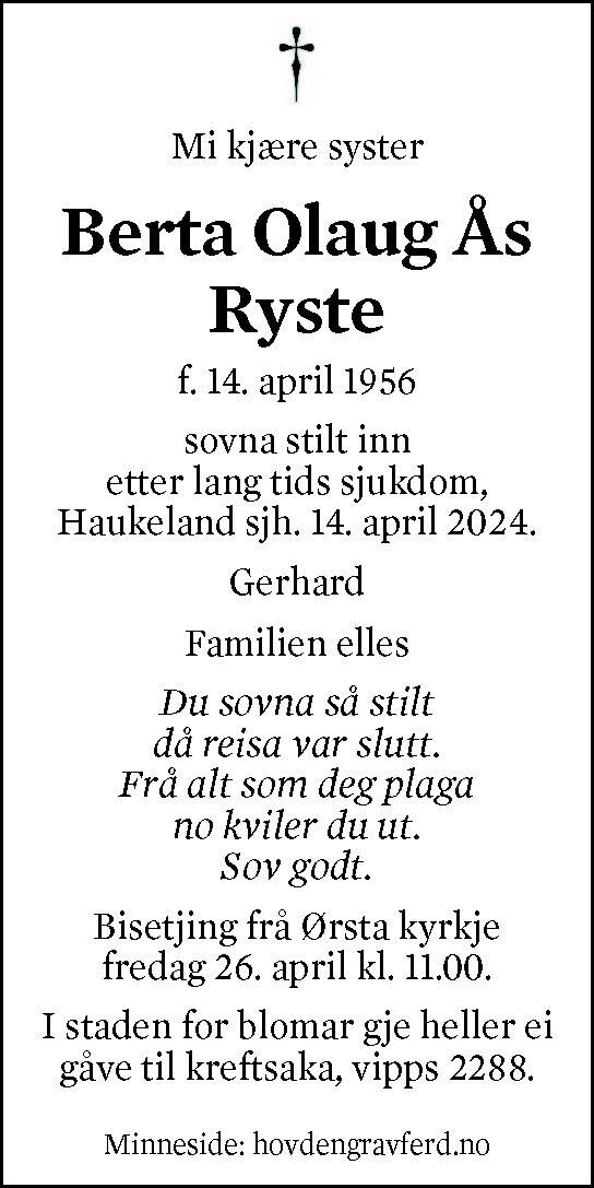 Berta Olaug Ås Ryste