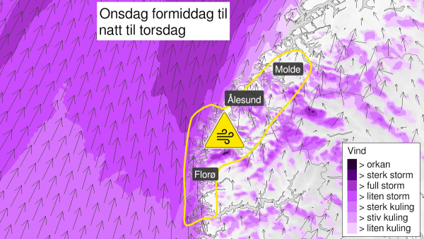 Lokalt kraftige vindkast