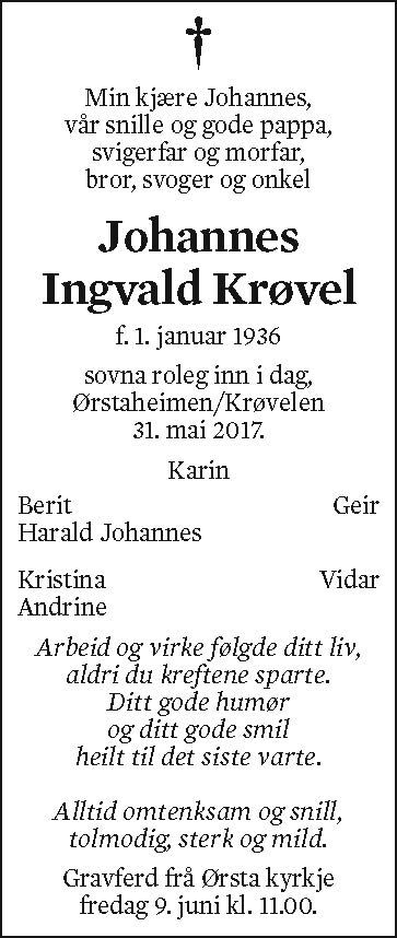 Johannes Ingvald Krøvel