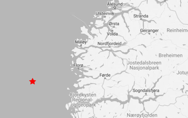Jordskjelv tysdag morgon