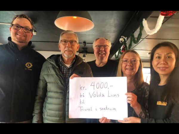 Volda Lions Club støttar «Alternativ julefeiring»