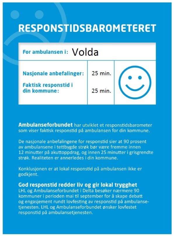 Krev lovfesta responstid på ambulansen