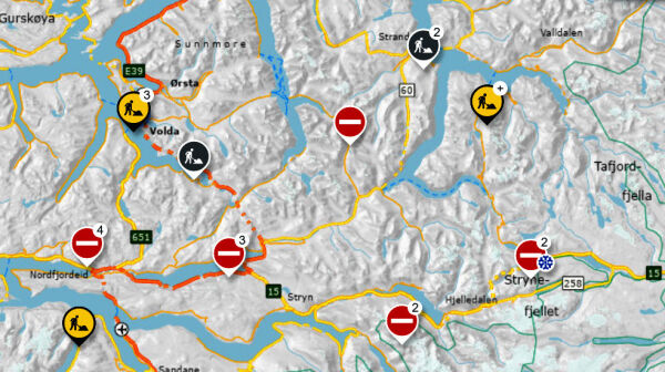 Omkøyring via Folkestad/Volda