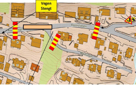 Stor vasslekkasje gir stengt veg